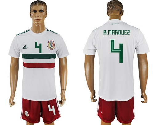 Mexico #4 R.Marquez Away Soccer Country Jersey - Click Image to Close